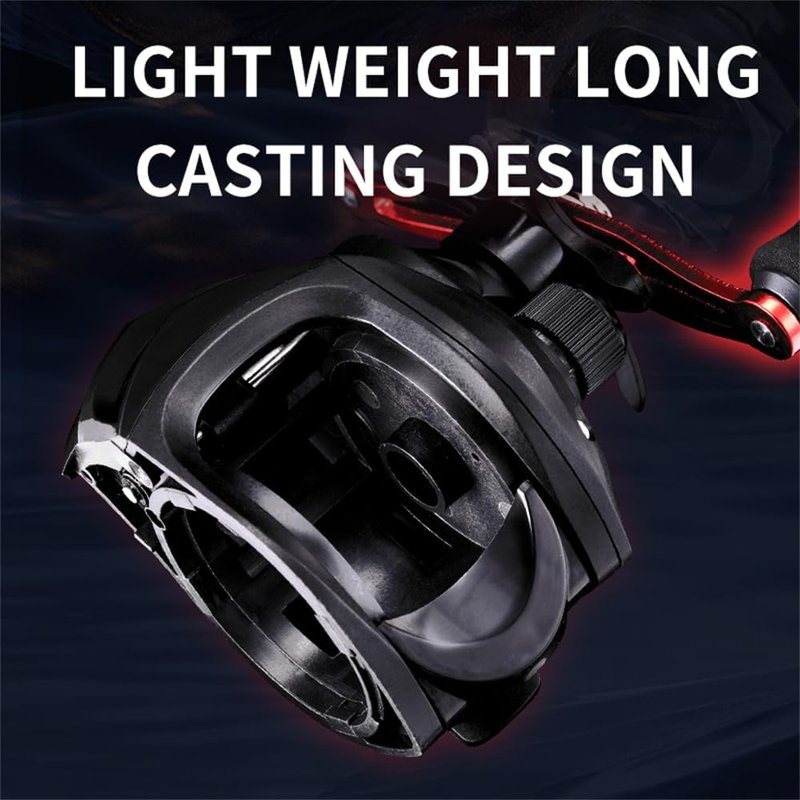 Baitcasting Fishing Reel - Lightweight Aluminum Spool, 17.6Lbs Max Drag | 6.3:1 Gear Ratio, Magnetic Braking System