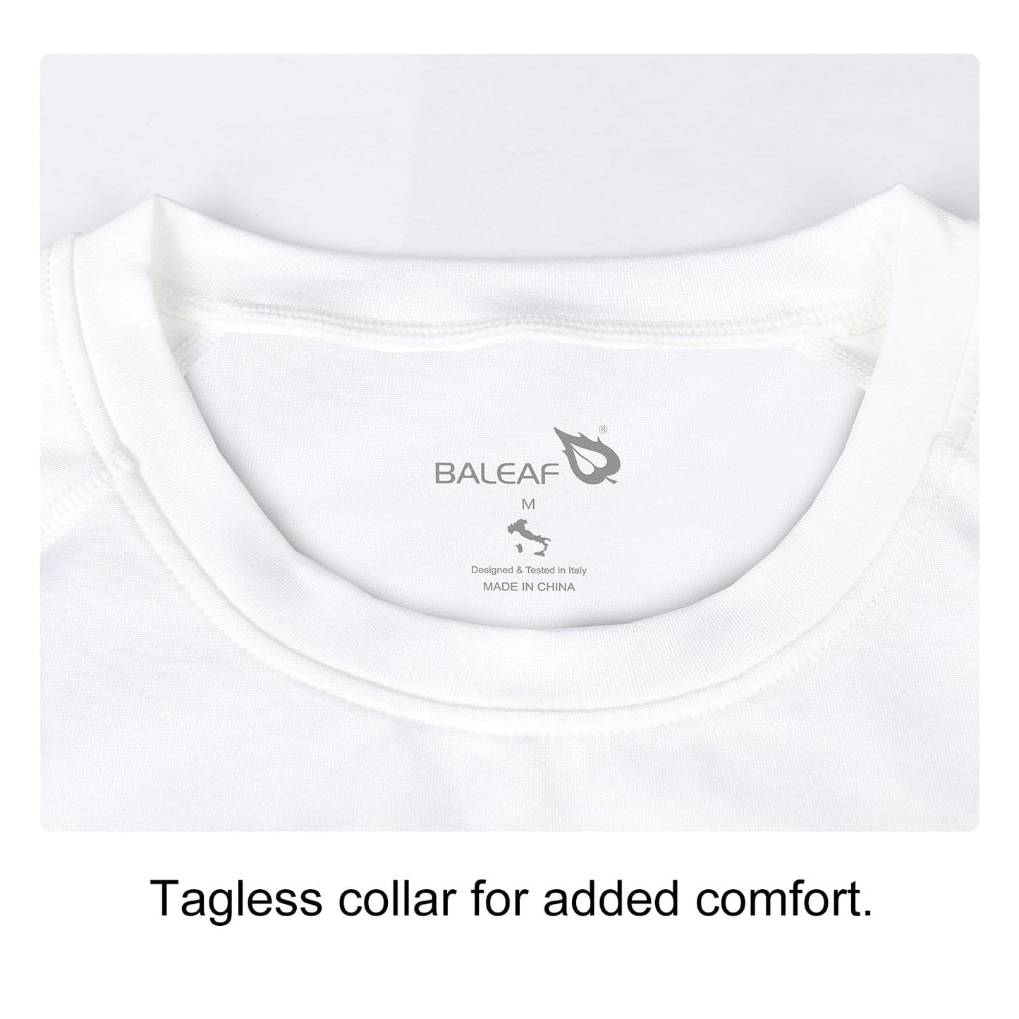 baleaf Boys Compression Shirt Long Sleeve Youth Undershirts Kids Football Baseball Baselayer Cold Gear Quick Dry White Size M