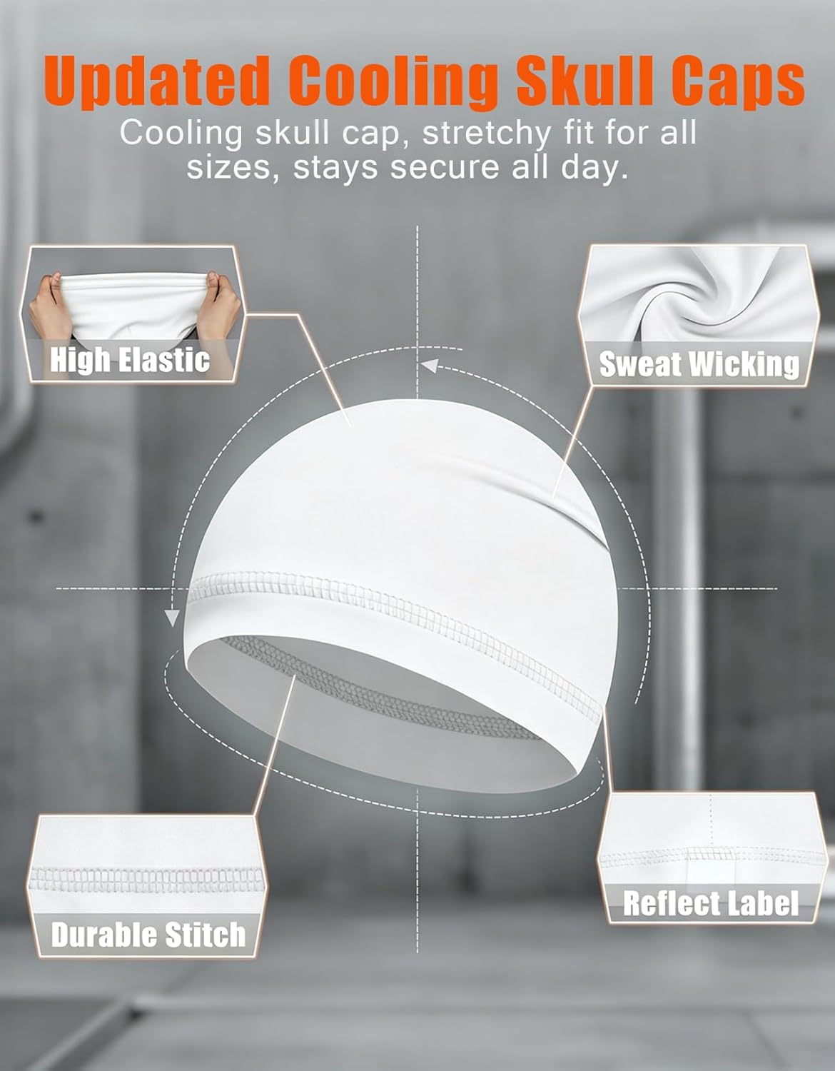 Cooling Skull Cap - Sweat-Wicking Helmet Liner Beanie for Running & Cycling | Unisex Design
