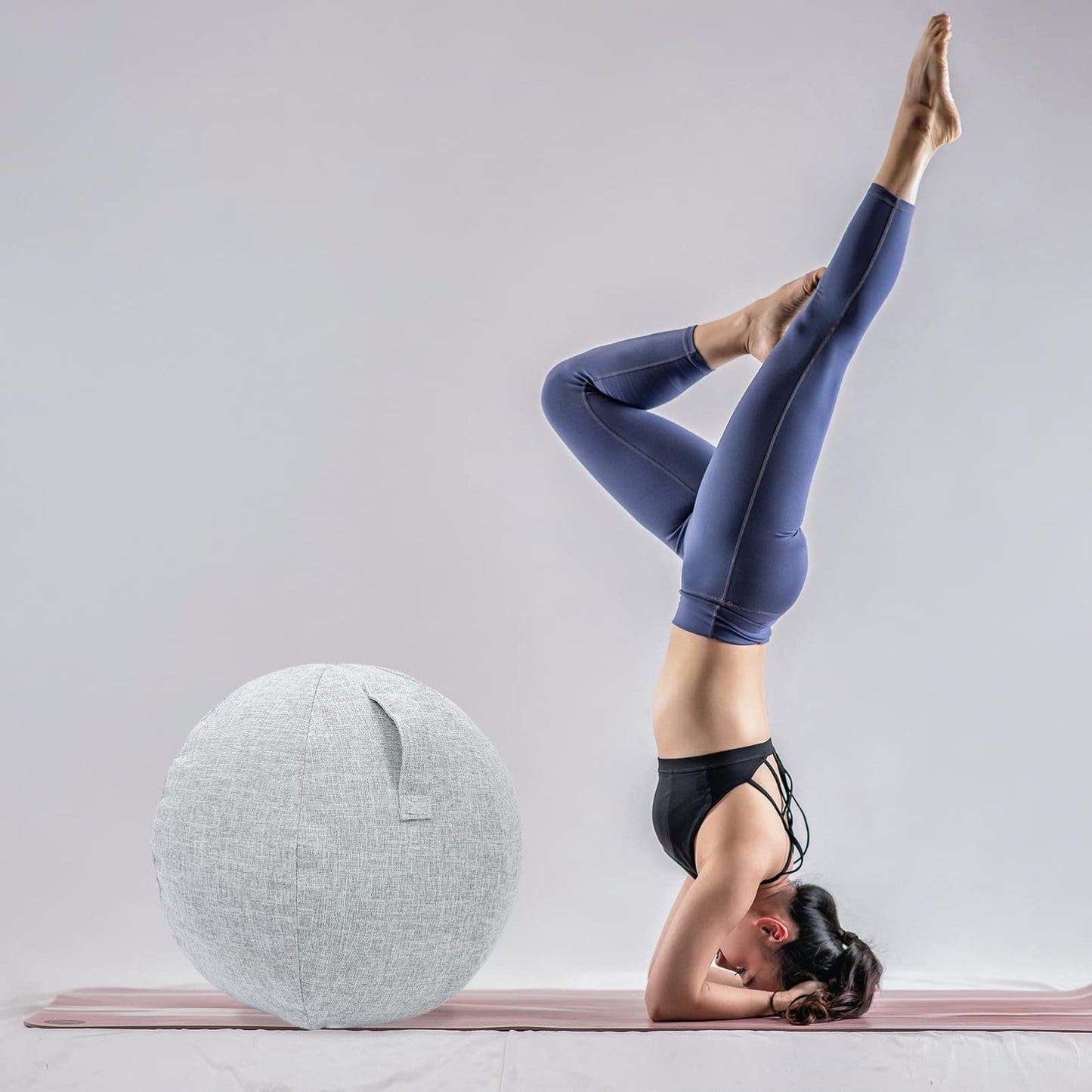 Veemoon Yoga Ball Covers Balance Ball Covers Stability Ball Projector for Office Home Gym Without Yoga Ball Gray 55cm (Random Color)