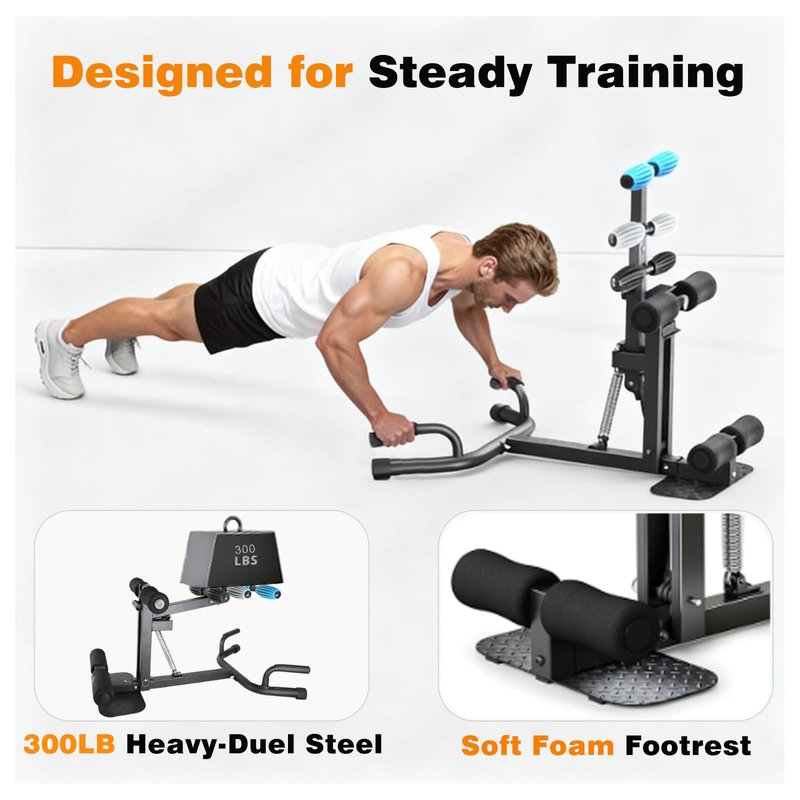 Adjustable Squat Machine for Women, Glutes Trainer for Home Gym, 4-Level Resistance Leg & Core Workout Equipment with Deep Squat Support, 300 lbs Capacity