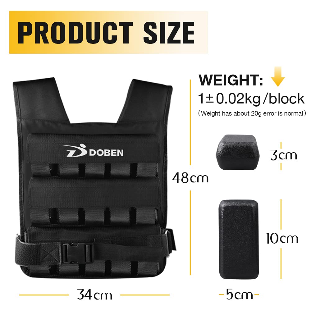 Weight Vest 33lb with Removable Iron Weights,Training Vest Fitness Vest Strength & Endurance Training