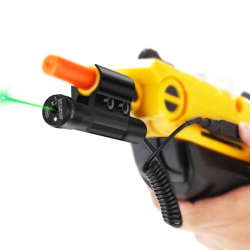 SZWRSKJ Bug Salt Green Laser Sight for Salt Gun, Scope with 2 Sets of Batteries fit for Rifle, Airsoft, BB Gun Pump Add-On Accessories