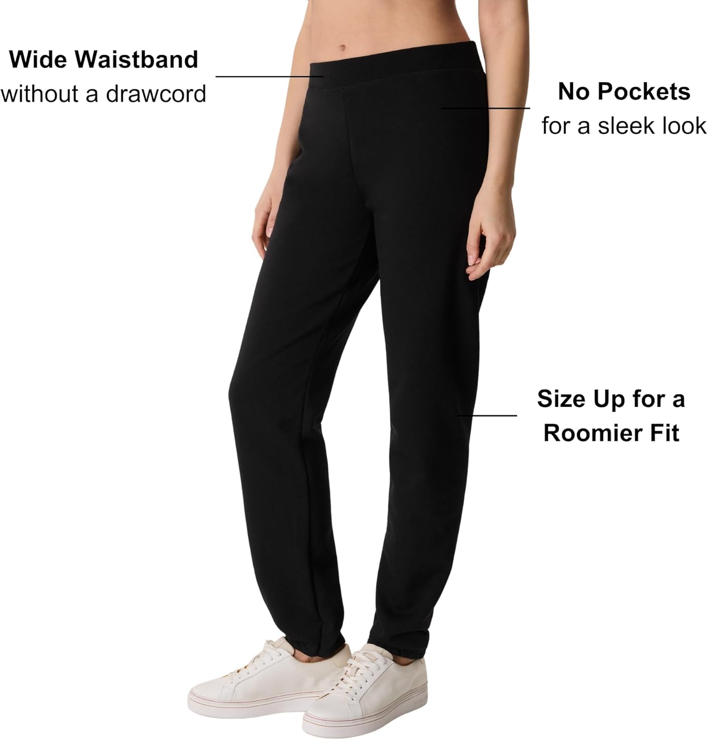 Hanes Women's EcoSmart Fleece Joggers - Pocketless Cinched Leg Sweatpants, 30" Length