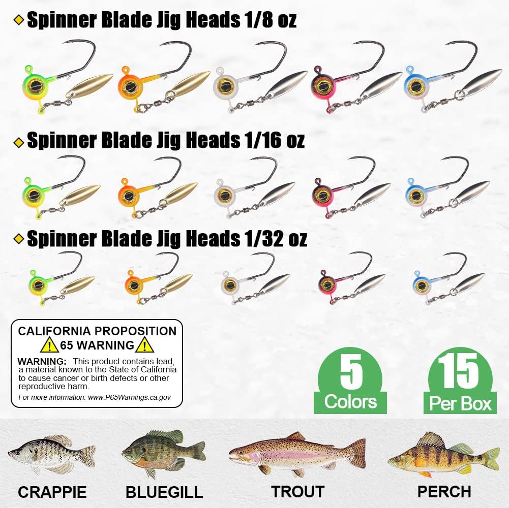 Crappie Fishing Lures Kit - Shad Minnow Plastic Baits & Jig Heads | 40 & 135 Piece Sets