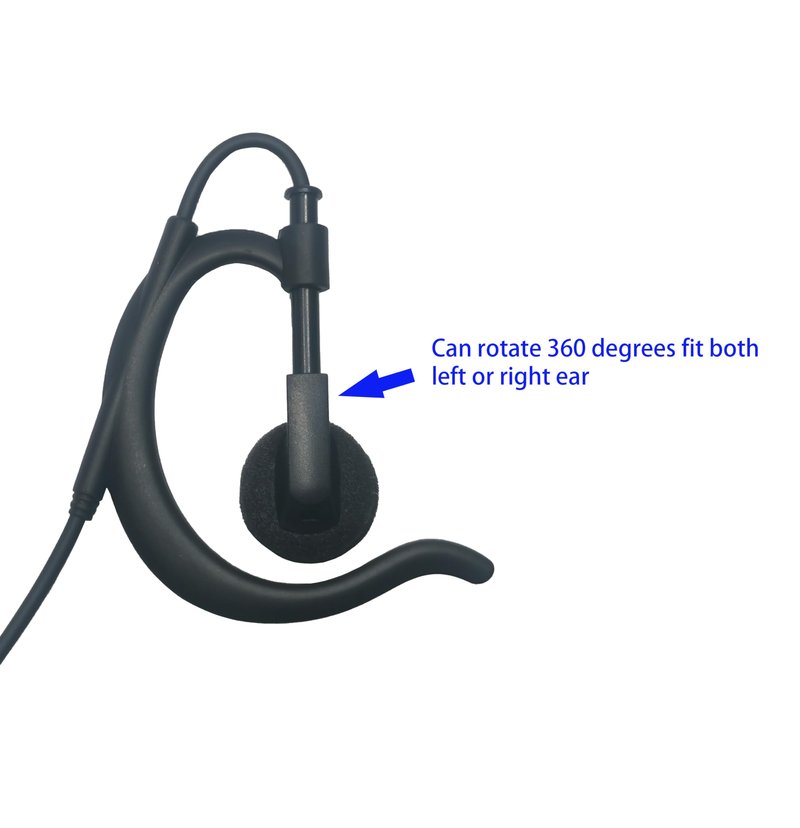 CYen Two-Way Radio Earpiece Compatible Midland Ear-Clip Headset for Midland Walkie Talkie Earpiece GXT1000VP4 T51VP3 T10 X LXT600VP3 2 Pack