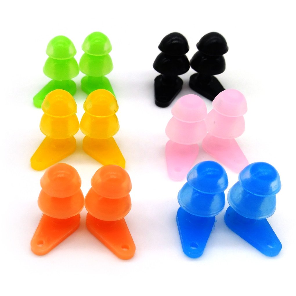 6 Sets Waterproof Kids Swimming Earplugs with Case Package, Protect Children's Ears in Water Shower