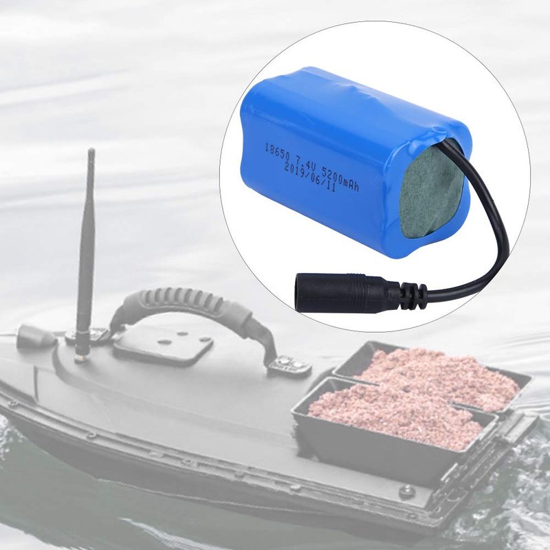 Alomejor RC Boat Battery, high Capacity Upgrade Long Lasting Fishing Bait Boat Battery for Anglers Recreational boaters Outdoor
