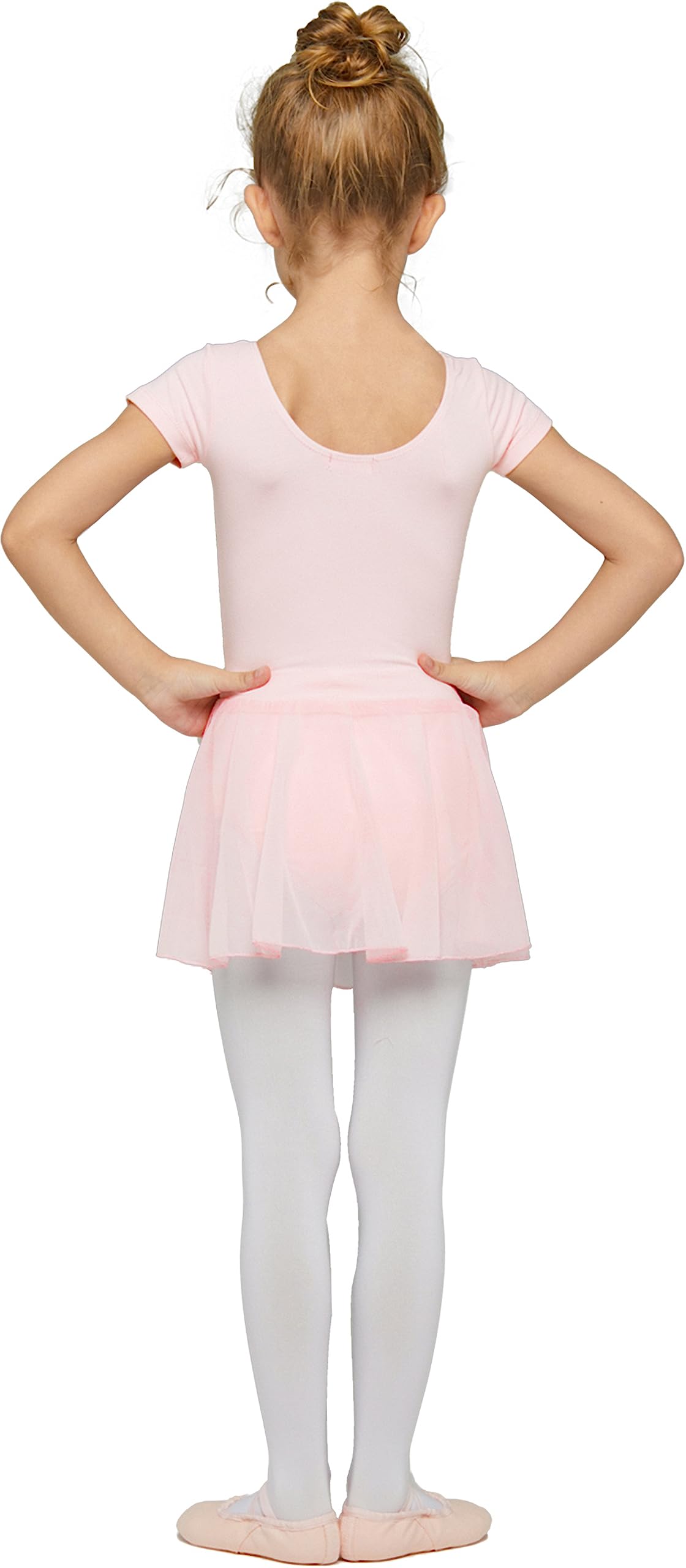 MdnMd Ballet Leotards for Girls Toddler Dance Leotards with Tutu Skirt Outfit Dress Tights (Ballet Pink, Age 4-6 / 4t,5t)