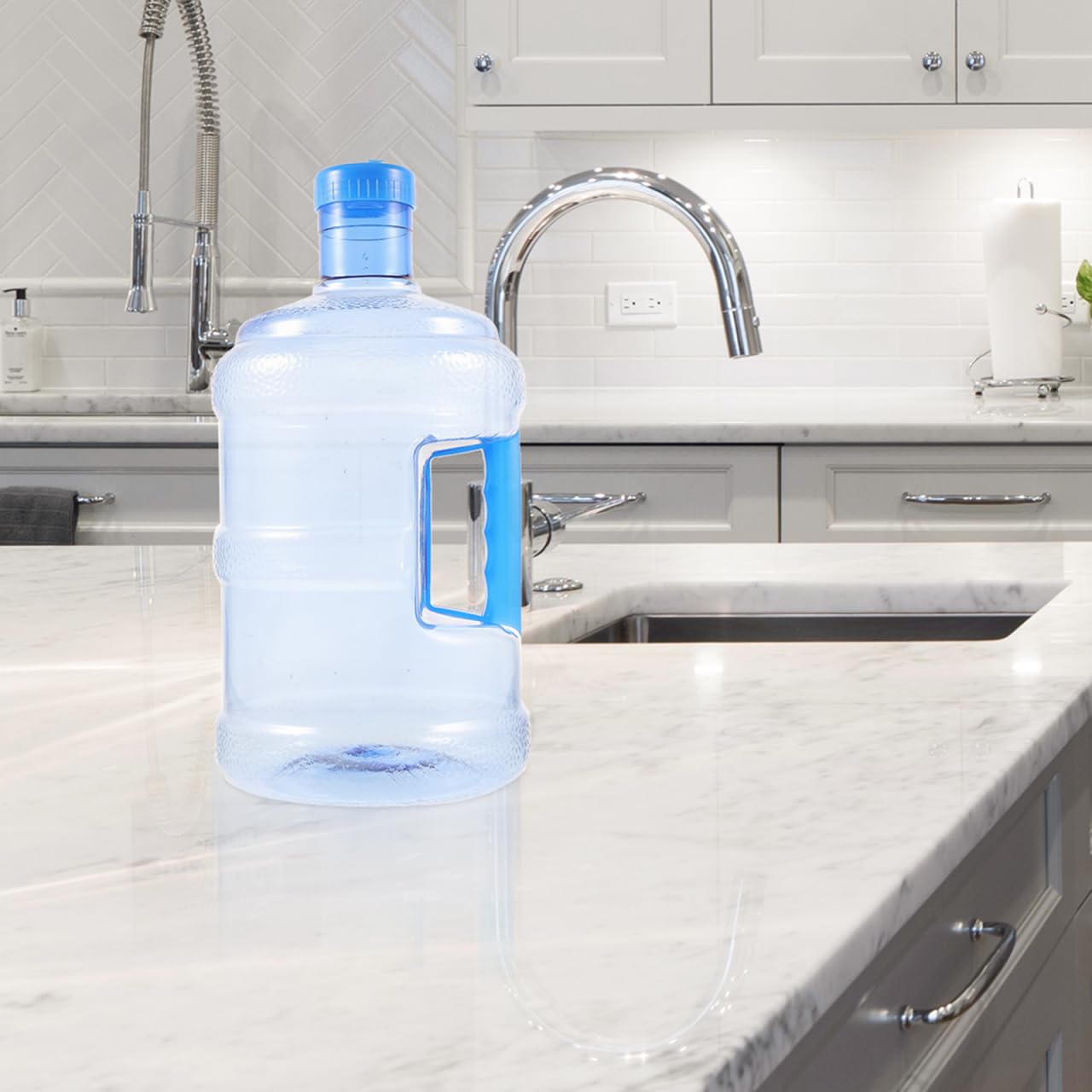 SEWACC Water Bottle 1.3 Gallon Water Containers Jug with Handle Large Reusable Motivational Jug for Camping Outdoor Sports Travel