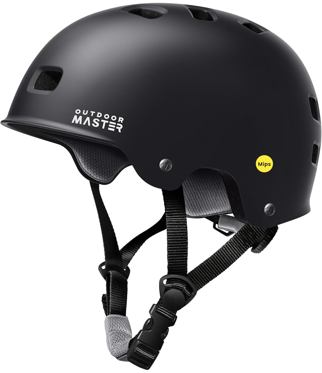 OutdoorMaster MIPS Skateboard Cycling Helmet for Adults - Lightweight, Ventilated Multi-Sport Helmet with Two Removable Liners for Scooter, Roller Skating, Inline Skating, Rollerblading