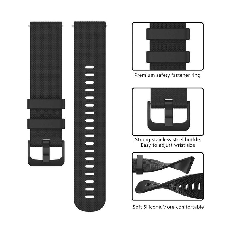 ISABAKE Watch Band for Garmin Vivoactive 4/Venu 3 45mm/Venu 2/Forerunner 265/Forerunner 255, 22mm Quick Release Silicone Replacement Strap