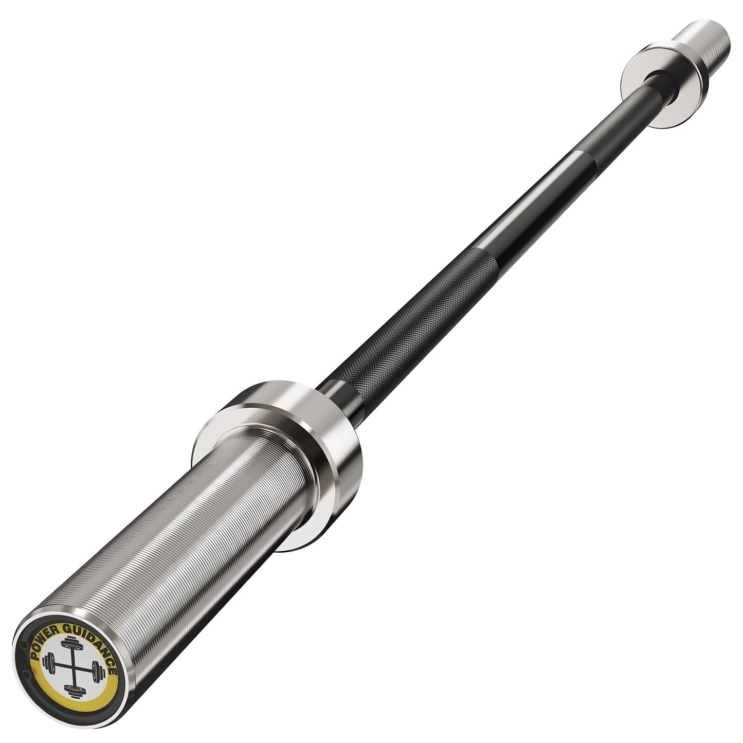 POWER GUIDANCE Chrome Olympic Barbell Bar, Weight Bar for lifting, Hip Thrusts, Universal Strength Training Bars 22lb 4ft/47 inch (Straight)