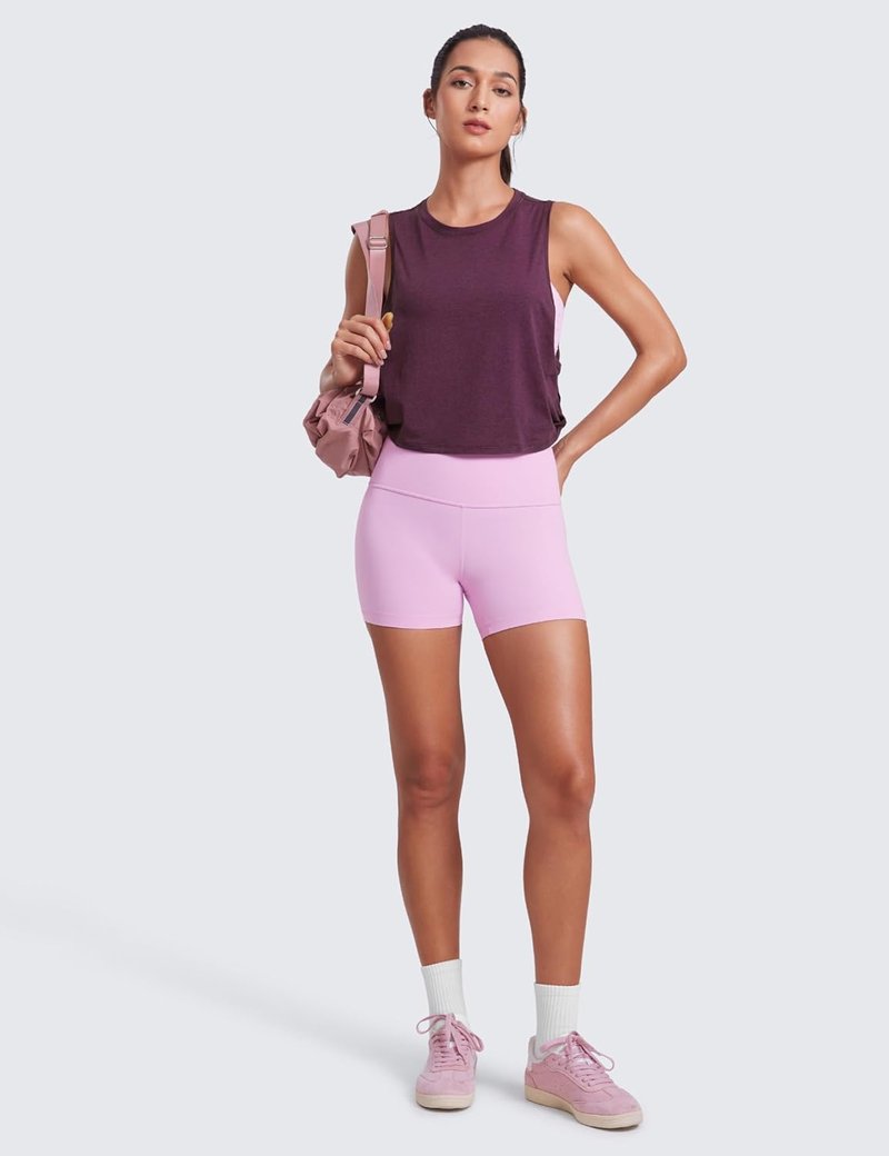 Pima Cotton Large Armhole Tank Tops for Women - Athletic Yoga & Gym Sleeveless Crop Shirts