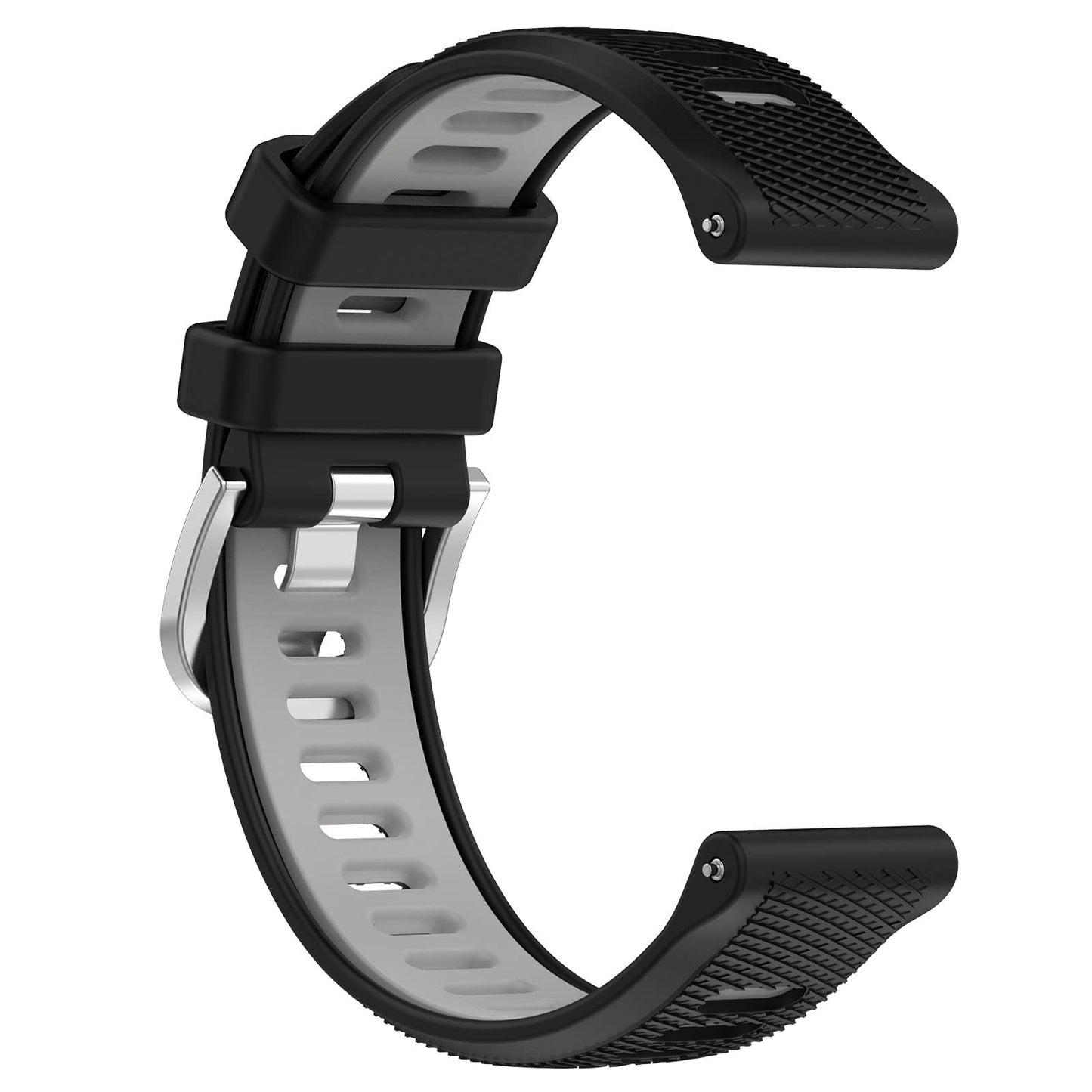 AWADUO Compatible with Garmin Forerunner 265/255/255 Music Replacement Band, 22mm Replacement Silicone Wrist Strap Bracelet Band, Soft And Durable(Black+Gery)