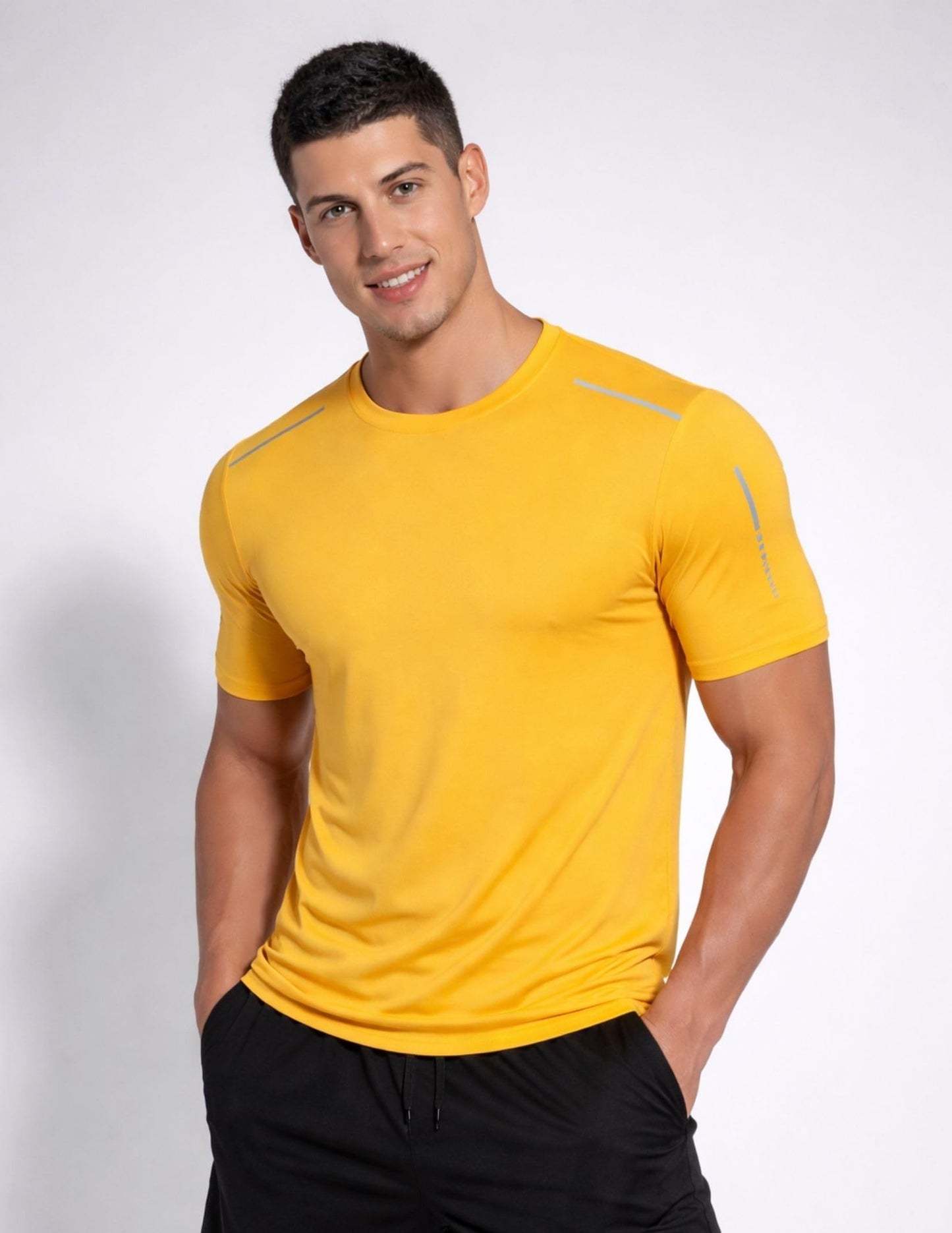 5 Pack Men’s Active Quick Dry Crew Neck T Shirts | Athletic Running Gym Workout Short Sleeve Tee Tops Bulk (Set 21, Medium)
