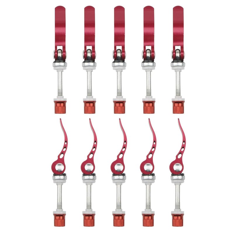 Rowiz Bike Seat Clamp, 10-Pack Quick Release Seatpost Clamp 34.9, Aluminum Alloy Bicycle Seat Post Clamps, Lightweight MTB Saddle Clamp with Anodized Red Finish