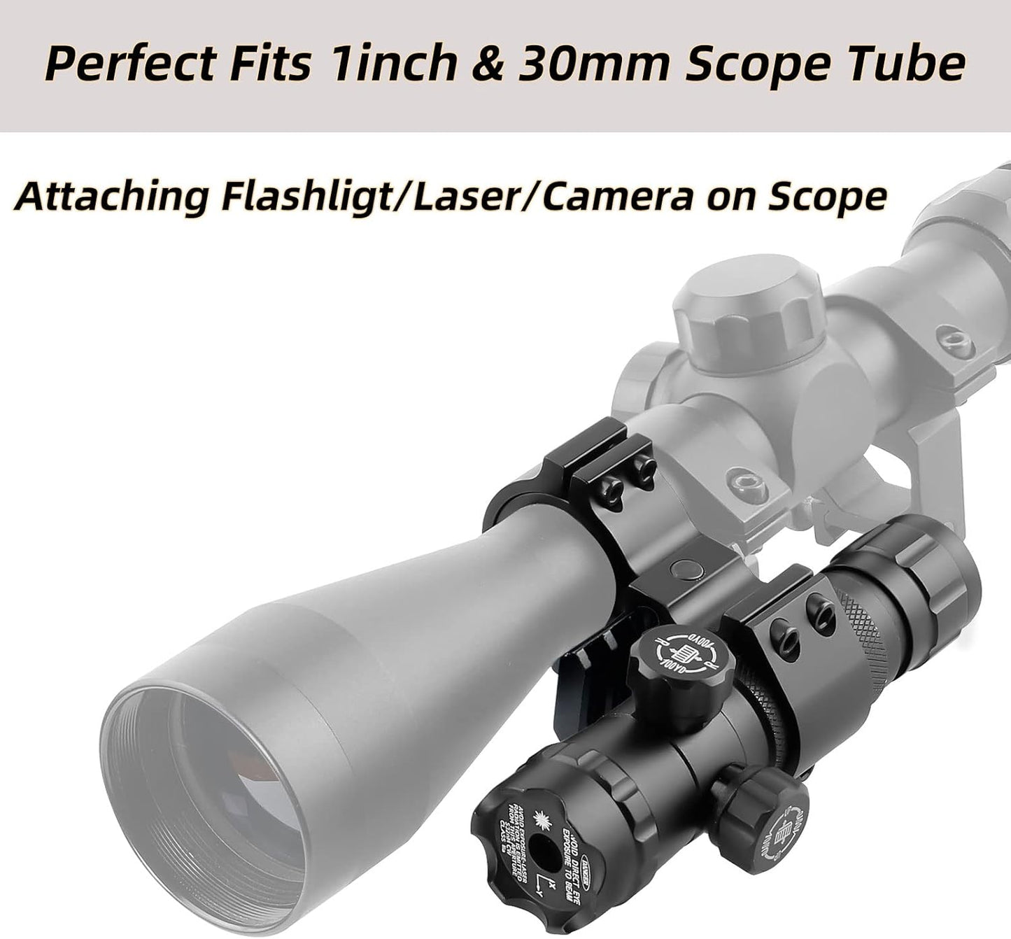 Tactical 1-Inch & 30mm Scope Mount Ring Adapter - 2 Pack with Picatinny Rail & Diameter Reducer for Flashlight, Laser Sight