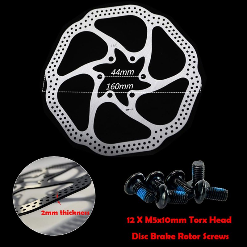 Farbetter Mechanical Bike Disc Brake Kit, Including Front and Rear Caliper, Brakes Cables, Brake Levers, 160mm Rotor, with Cable End Tips Caps, Rotating S-Hook Clips, Disc Rotor Adjuster (Red)