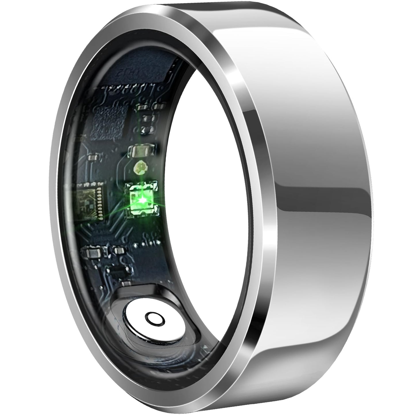 Smart Ring with Air Gesture Control, Health Tracker, 7-Day Battery, IPX8 Waterproof, Heart Rate & Sleep Monitor - Stylish Fitness Ring for Men & Women, Compatible with iOS/Android, Size 10,Silver