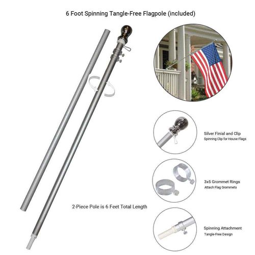 UC Santa Barbara Gauchos Flag with Pole and Bracket Holder University Set