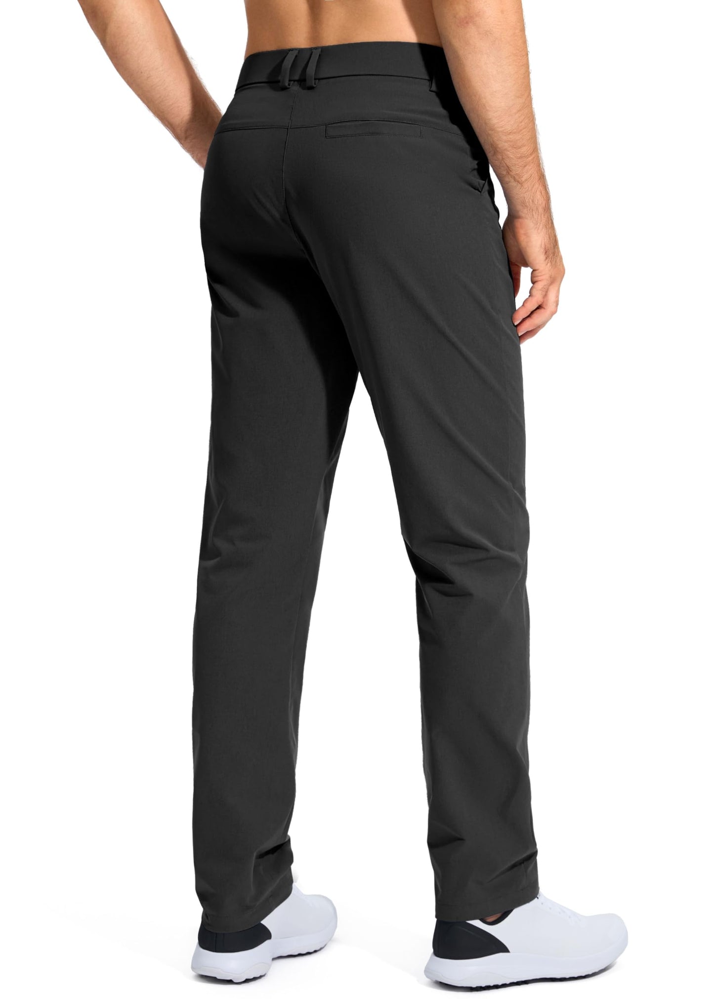 Pudolla Men's Golf Pants Stretch Classic Fit Work Dress Pants 34 Lightweight Quick Dry Casual Slacks Trousers with Pockets(Black 34Wx34L)