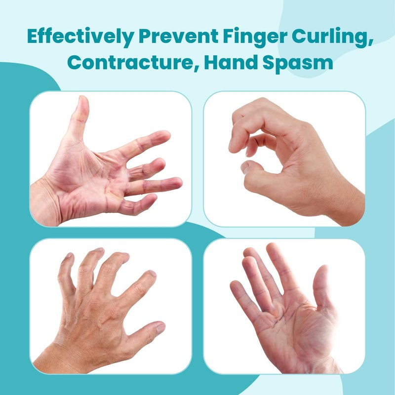 DrFinger Stroke Hand Brace Splint for Straightening Fingers with 5 Fingers Resting Support,Prevent Fingers Curling, Dupuytren's Contractures, Hand Spasms, Fit Right & Left, Men & Women - M