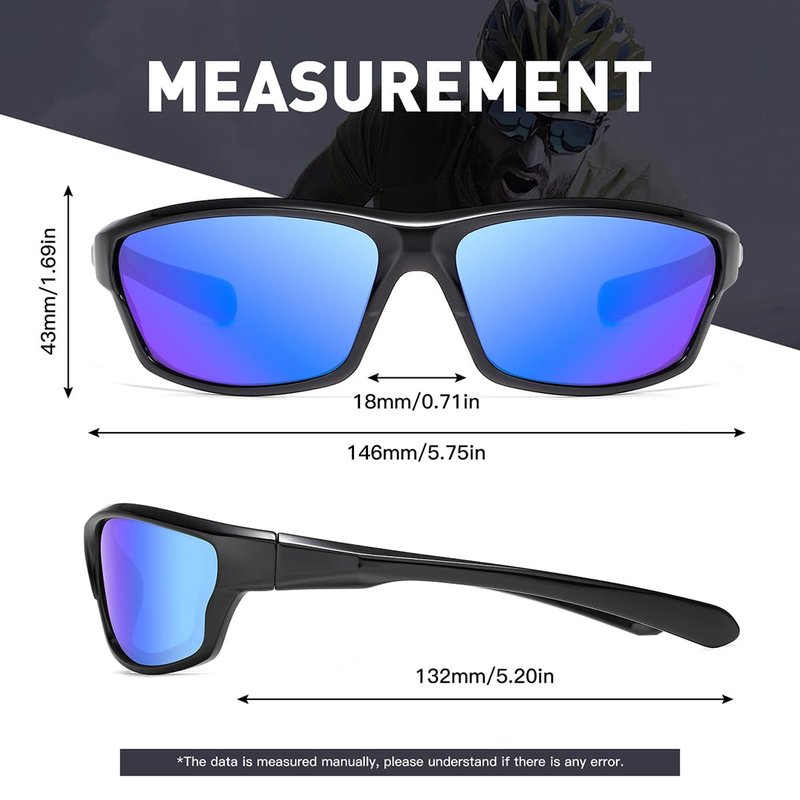 NCLLCE Polarized Sport Sunglasses for Men Women Fishing Driving Cycling Running UV Protection