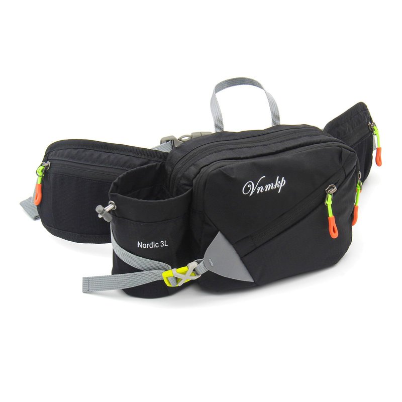 Waist Pack with Water Bottle Holder for Men and Women for Running Climbing Hiking Fitness Cycling and Other Outdoor Sports Black