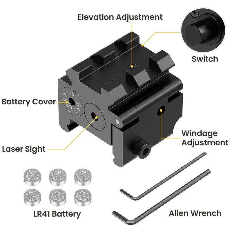 Feyachi PL-19 Laser Sight Upgrade Airsoft Gun Lasers Low-Profile Compact Red Laser Sight with Picatinny/Weaver Rail for Pistol Handgun Rifle Shotgun