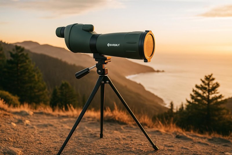 BARSKA 20-60x60mm Colorado Zoom Straight Spotting Scope Waterproof with Flip-Down Lens for Target Shooting Range Hunting Birding