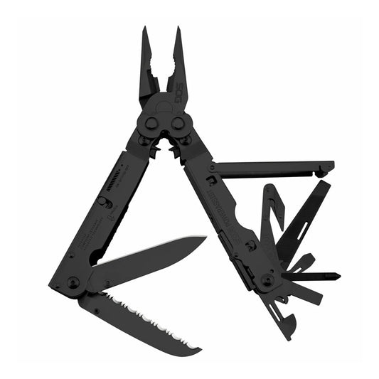 SOG Multi-Tool Pliers- PowerAssist Multi-Tool Pocket Knife and Utility Tool Set with 16 Lightweight Specialty Tools and EDC Sheath (B66N-CP) , Black