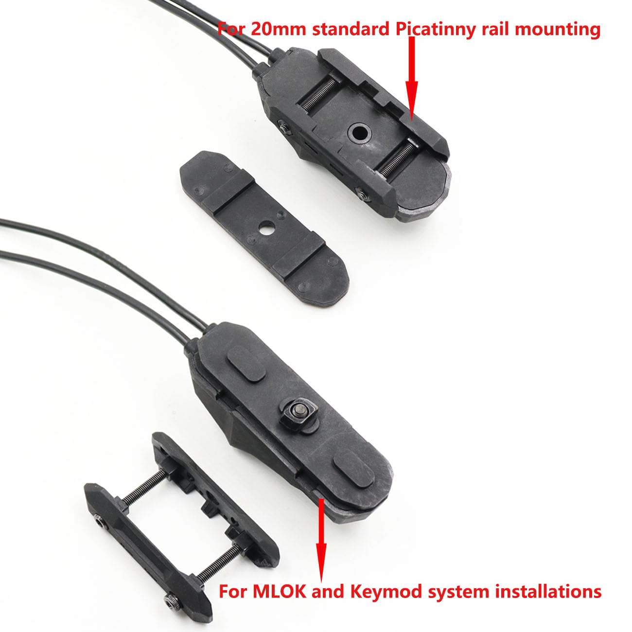 LThyzszb Tactical Dual Remote Pressure Switch Compatible with Crane Laser & SF M300/340/M600/640DF Weapon Lights and Lasers (Crane Laser Plug-Black)
