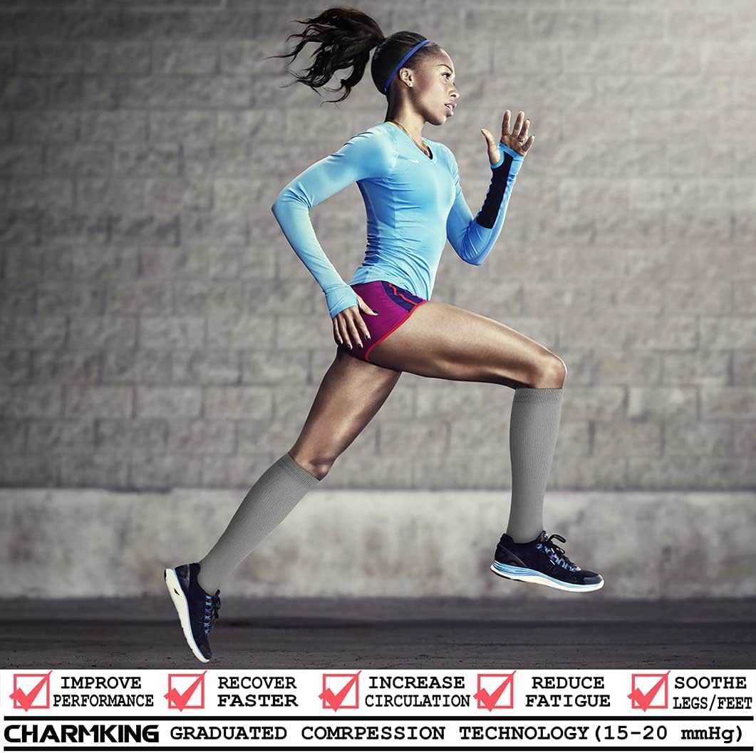 Compression Socks for Women & Men - 15-20 mmHg Circulation Support | 8 Pairs for Athletic Cycling