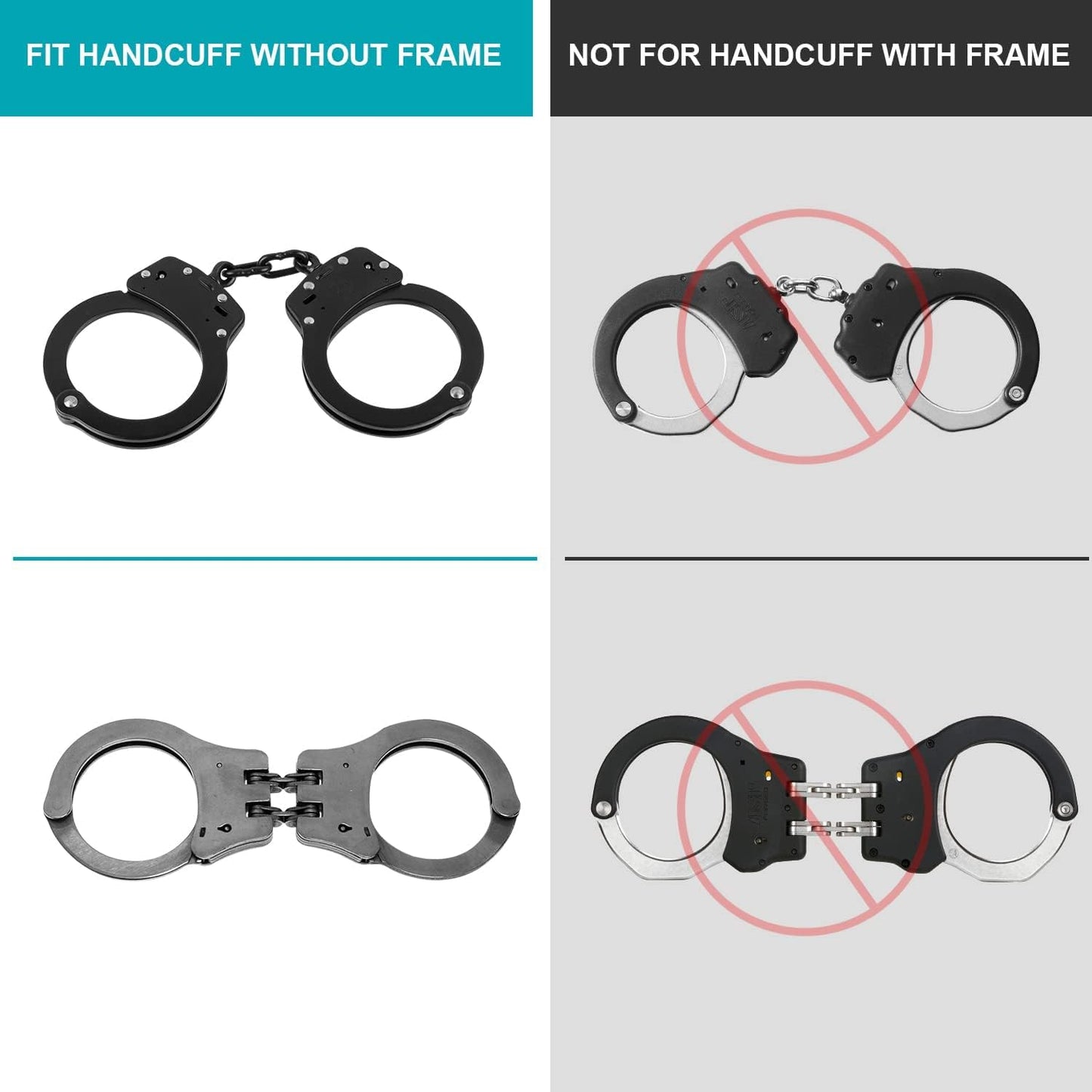 Handcuff Holder for Hinged & Chain Cuffs - Durable OWB Belt Case | One-Hand Draw, Injection Molded Polymer for Tactical Use