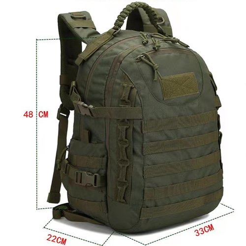 Visnalefry 35L 1000D Nylon Camping Backpack Waterproof Trekking Fishing Hunting Bag Outdoor Tactical Molle Climbing Rucksack Bag (black CP)