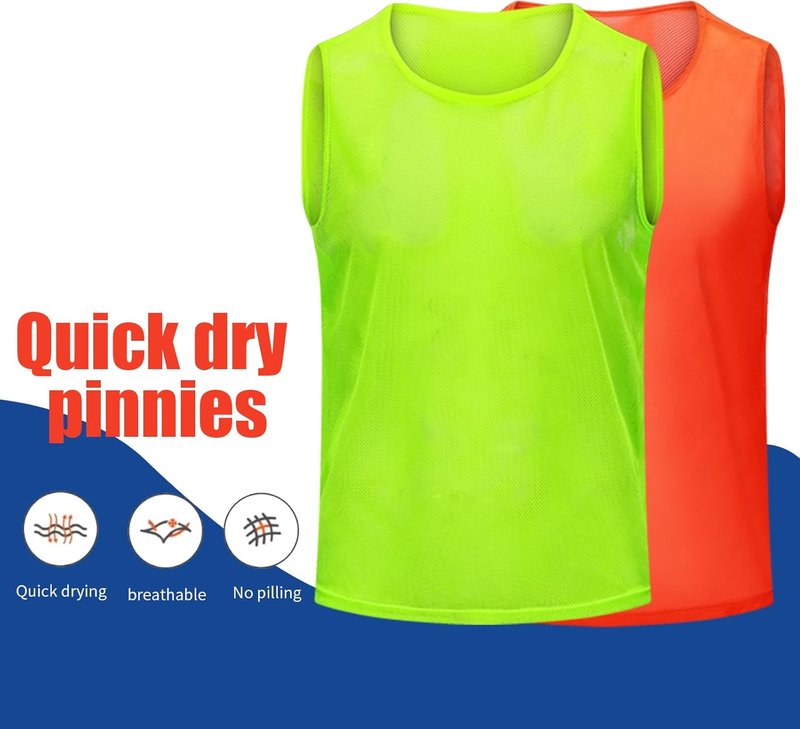 Youth Soccer Pinnies - Scrimmage Practice Vests with Numbers | Basketball & Football Bibs
