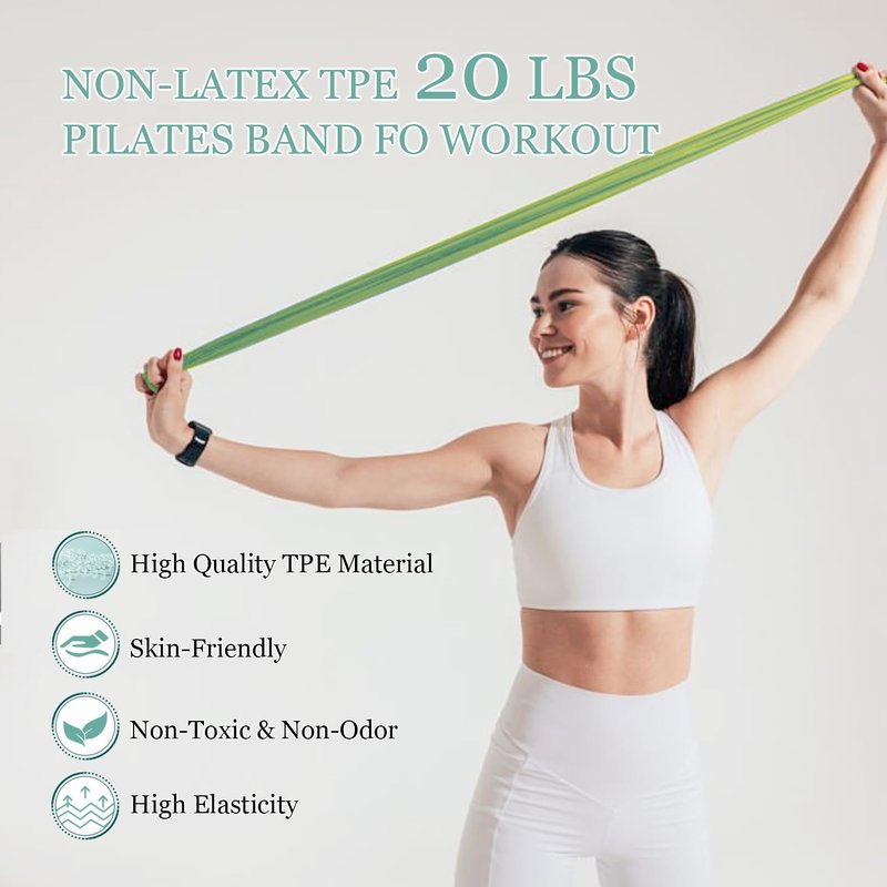 HIMESPORNER Pilates Equipment Kit for Home Workout, Pilates Ring and Ball Set with 2.2lb *2 Dumbbells, Fabric Resistance Bands, Tape Measure, Bag, Pilates Essentials Accessories for Women Yoga