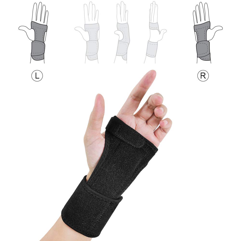 Bracoo Wrist Splint, Breathable Hand Stabilizer Brace for Carpel Tunnel Syndrome, Tendonitis, and Acute Sprains, Supports All Wrist Sizes, Black, WP30, 1 Count