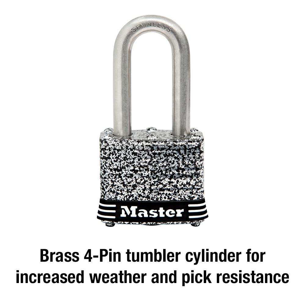 Master Lock 3SSKADLF Stainless Steel Outdoor Padlock with Key, 1 Pack