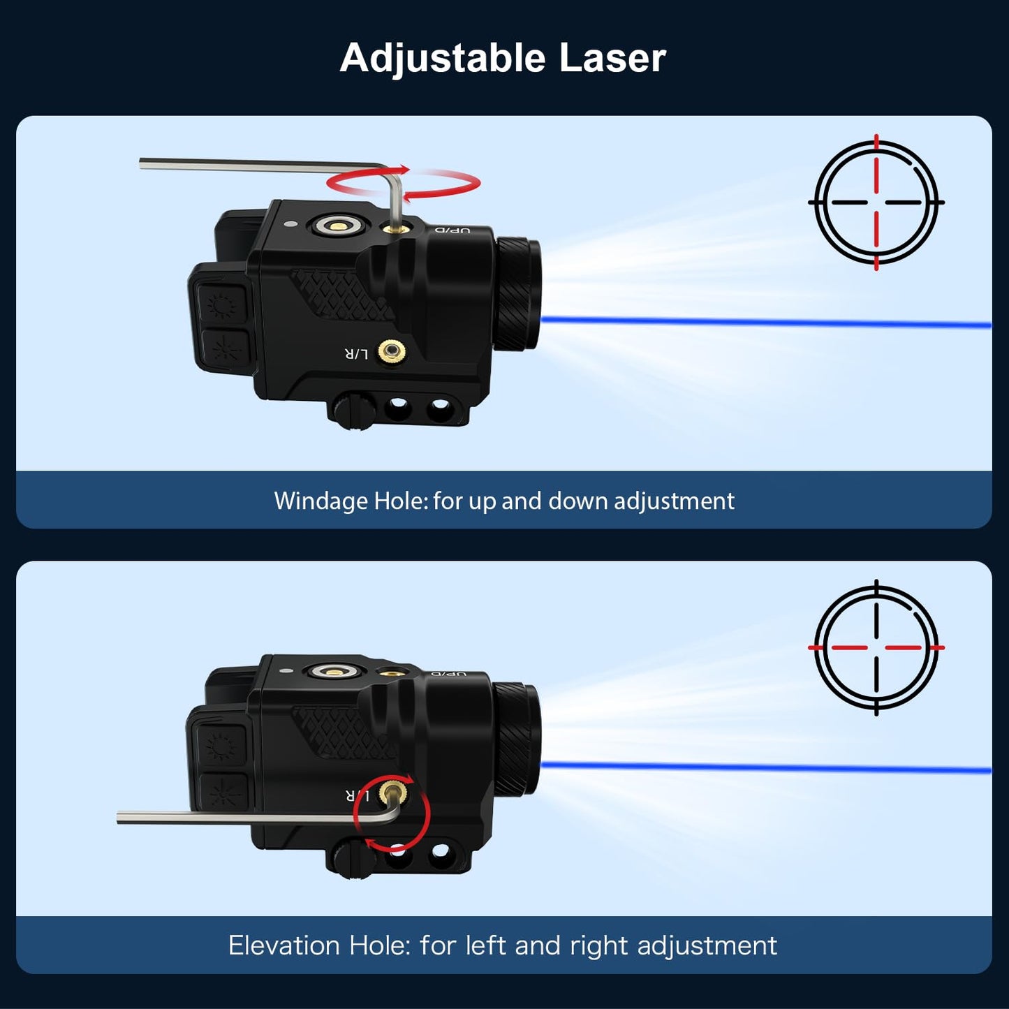 GAZESHOT 700 Lumen Pistol Light Laser Combo Weapon Light Tactical Flashlights, Magnetic USB Rechargeable with Blue Beam Sight and Strobe Mode for GL and Picatinny Rail