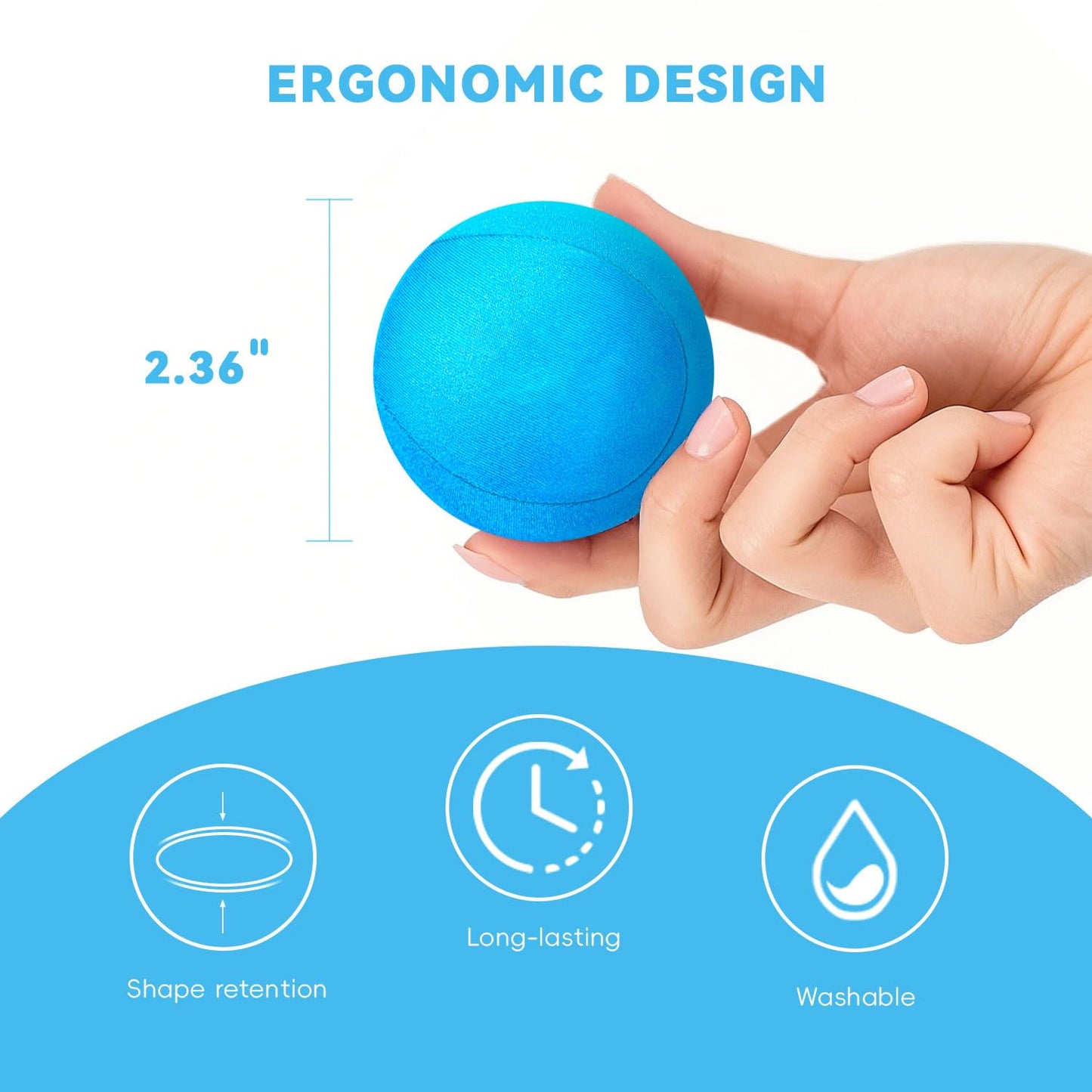 3 Pack Stress Balls for Adults, Squeeze Balls for Hand Exercisers Therapy & Anxiety Relief, Hand Strengthening Devices Help Relieve Stress, Improve Grip Strength