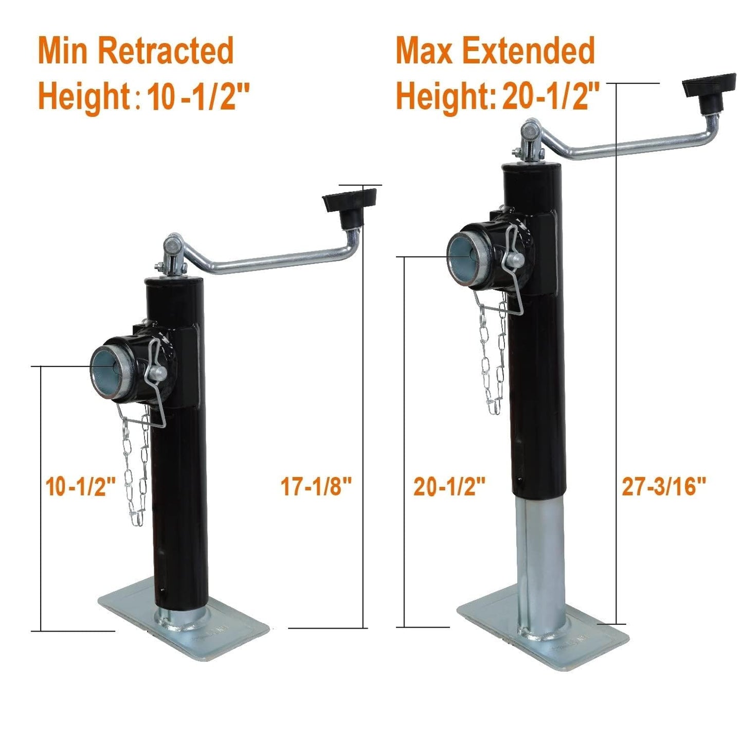 TCE ATR39003U-1 Torin Weld on Pipe Mount Swivel Trailer Jack: 2000 LBs Capacity, Black