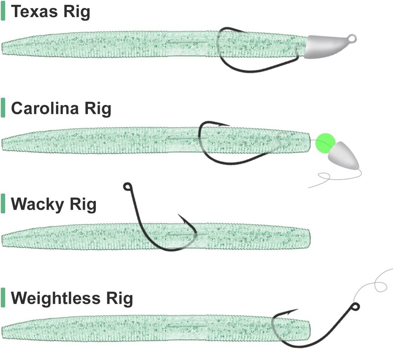 Senko Wacky Worms - Soft Plastic Fishing Lures for Bass | 30pcs, 4-5 Inch Rubber Worms