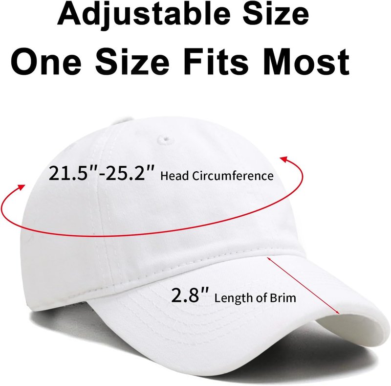 Baseball Cap - Adjustable Classic Golf Dad Hat | Unconstructed Cotton for Men & Women