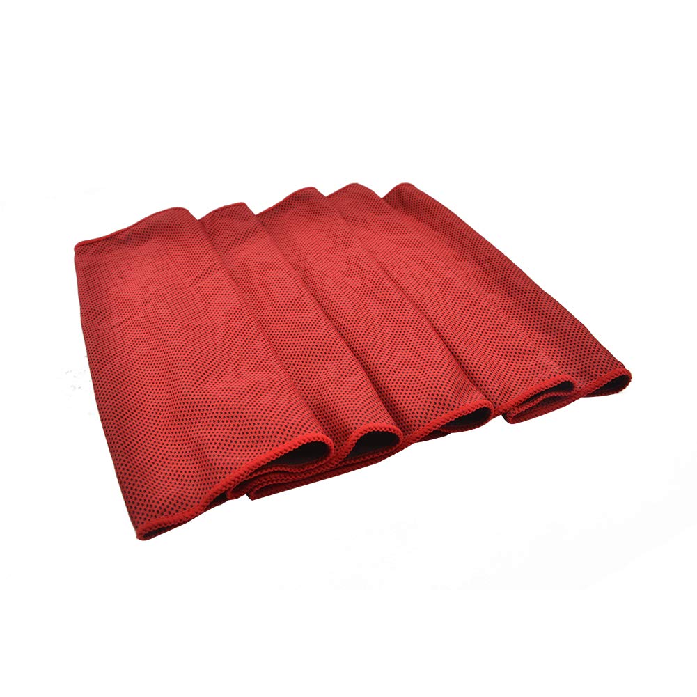 TANCANO Sports Towel for Instant Cooling Relief Microfiber Towels for Golf Workout Swimming Gym Yoga Travel Camping Fitness 40"x12" Sweat Towel (Dark Red 2 Pack)