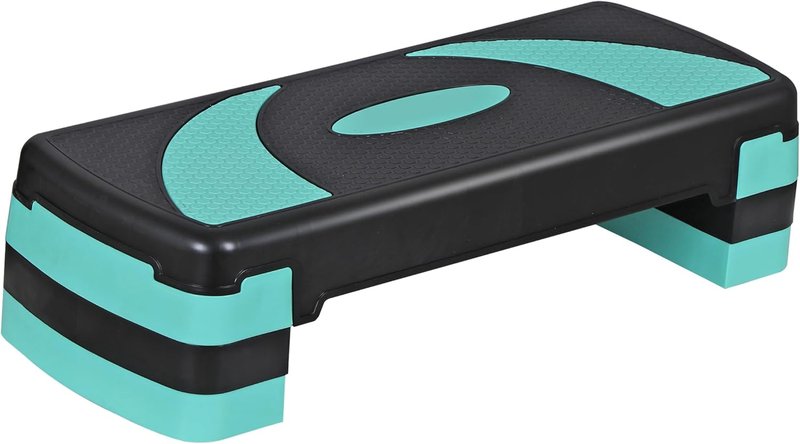31" Adjustable Aerobic Step Platform - Non-Slip Fitness Stepper for Home Gym | 3 Levels with 4 Stackable Risers