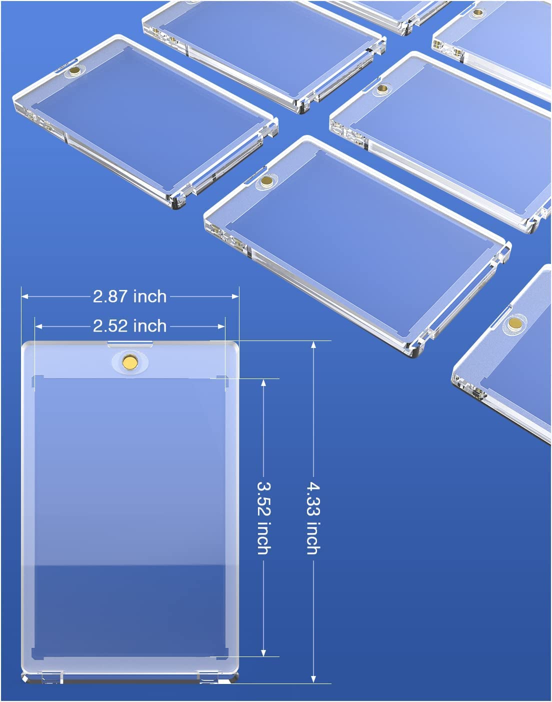 Lzerking Magnetic Card Holders 12 Pack, 180PT One Touch Card Holder for Trading Card, Baseball Card, Sports Card