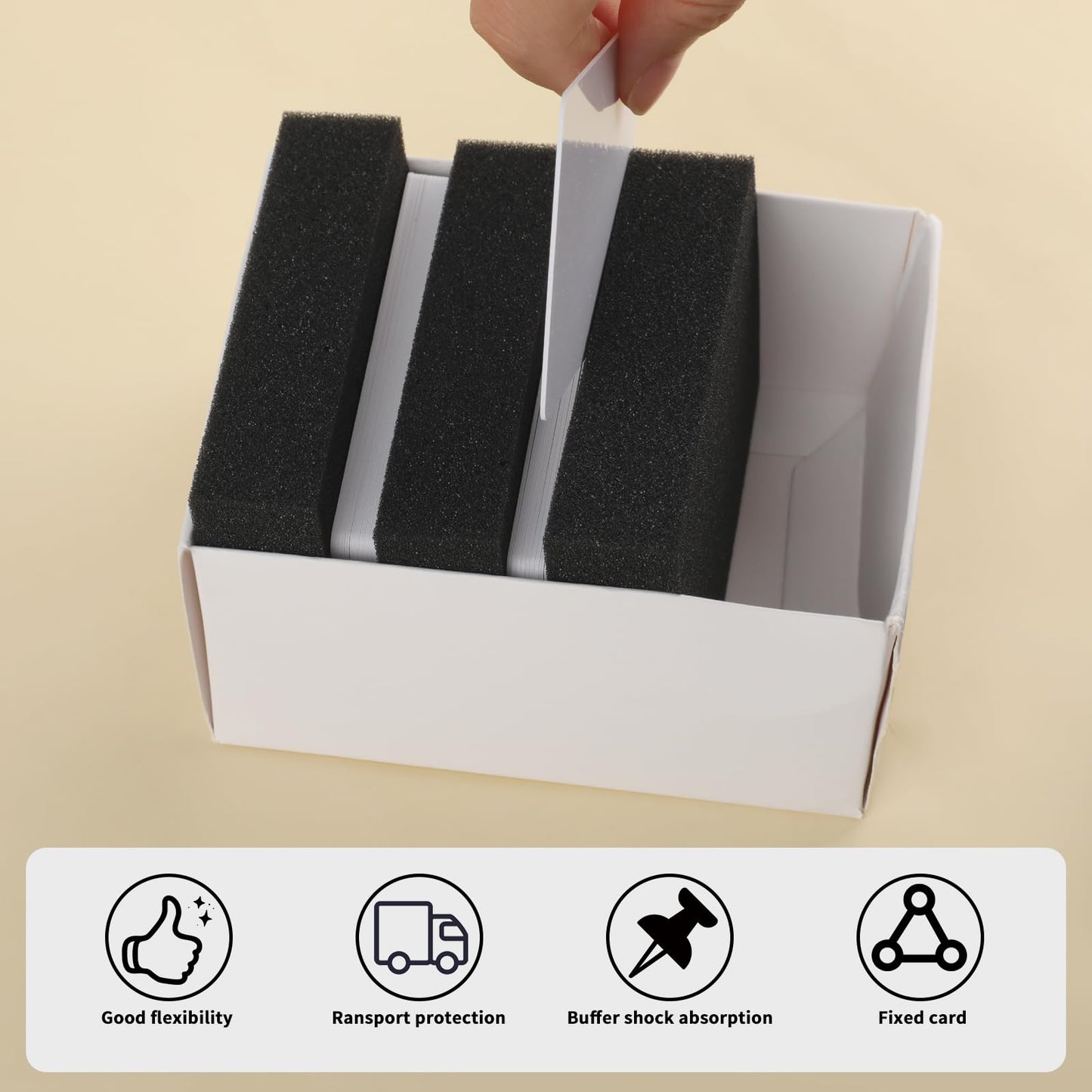 50 Pcs Trading Card Box Foam Inserts,40D High Density Card Storage Foam Dividers,Foam Spacers for Trading Card Storage Boxes,Prevent Card Movement,Fits Sports Cards,Game Card Organizers,Collection