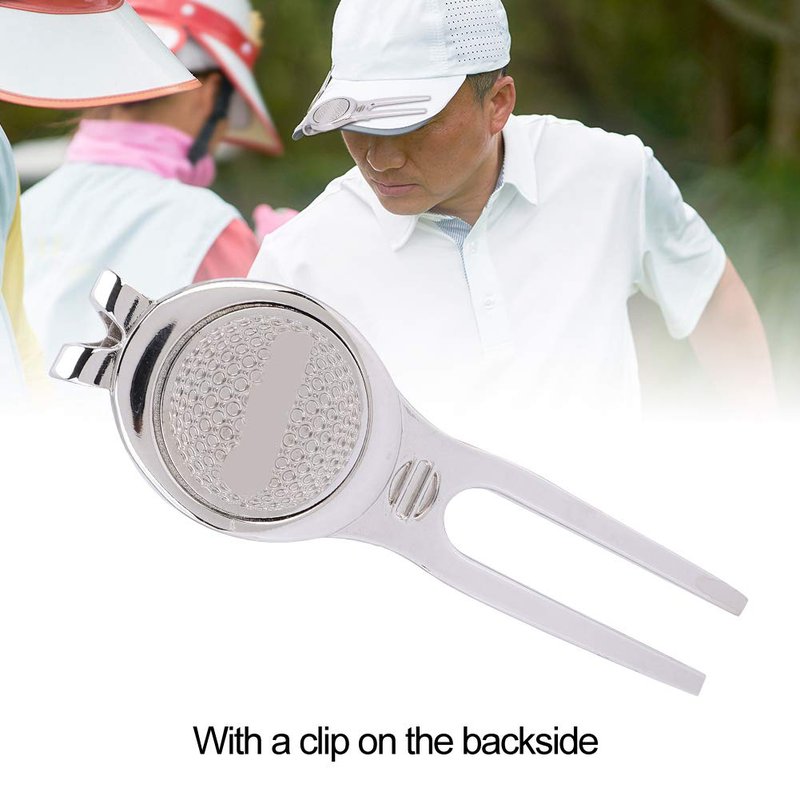 VGEBY Divot Tools, Divot Repair Tool with Magnetic Ball Marker(D102 Silver) Supplies Divot Tool with Pocket Clip Divot Tool